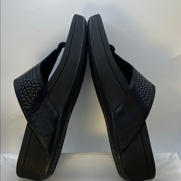 Vionic Black Studded Wedge Sandals-Women's-Size 9-Casual-Comfy-Vacation-Adjust - Picture 9 of 16